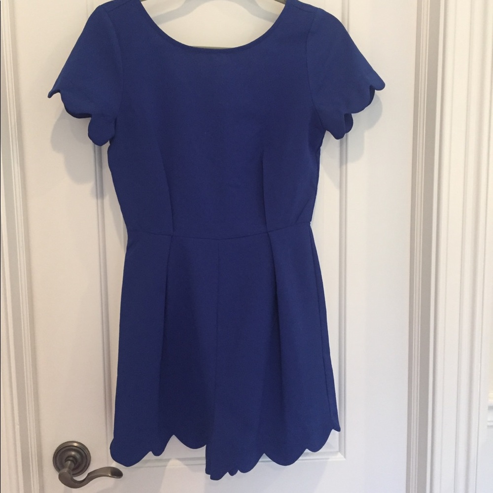 Royal Blue Scalloped Romper
